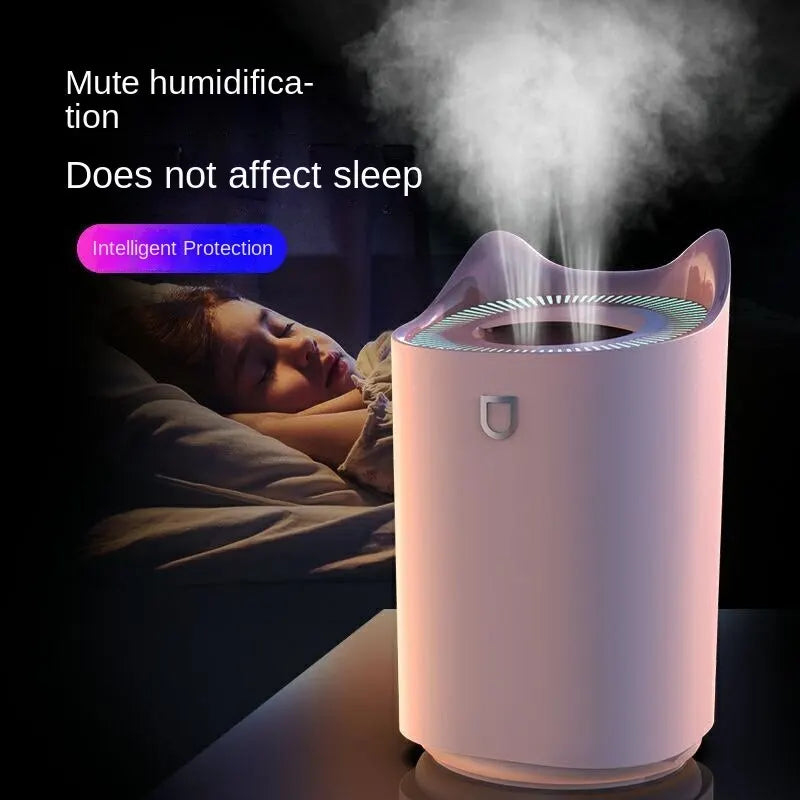 Humidificateur Double Buse 3000ml — Aromathérapie Ultrasonique, LED Ambiance & Multi-Vitesses