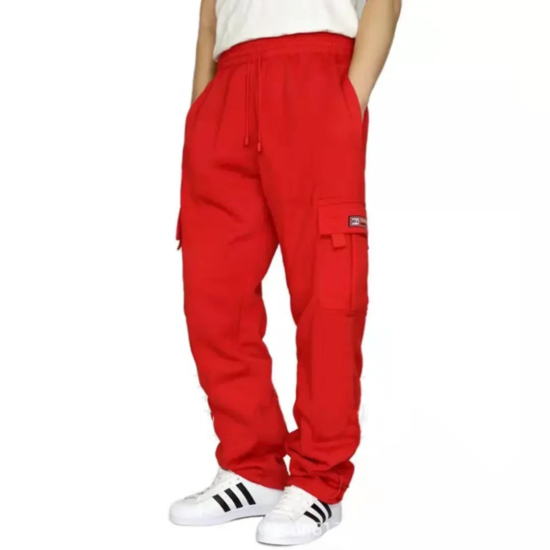 Pantalon décontracté pour homme 2026 – Survêtement uni multi-poches pour homme, automne-hiver, coupe oversize