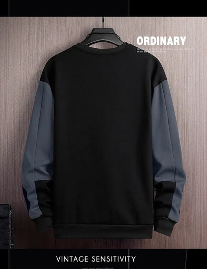 Sweat-shirt Homme Col Rond — Coupe Ample | Motif Patchwork | Style Décontracté | 4 Saisons | 3 Coloris | M–5XL