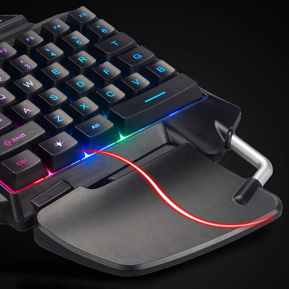 Clavier Gaming Une Main — LED RGB, Ergonomique, 35 Touches, Filaire USB | TechNova X