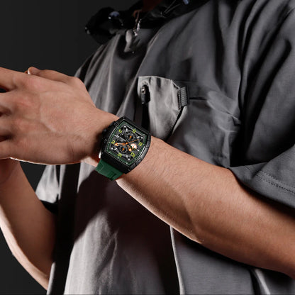 Montre Quartz Sport Homme NAVIFORCE NF8052 — Grand Cadran 44 mm, Chronographe, Aiguilles Lumineuses, Bracelet Silicone, 13 Coloris | TechNova X