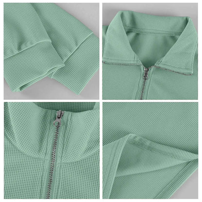 Sweat Col Polo Homme — Manches Longues, Fermeture Éclair, Coupe Ample | Automne-Hiver