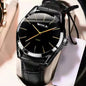 Montre Homme Quartz Business MOONBIFFY — Bracelet Cuir, Cadran Minimaliste, Style Luxe, 4 Coloris