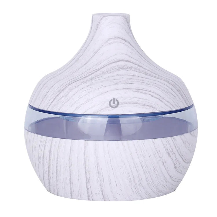 Humidificateur Ultrasonique 300ml Design Bois — LED 7 Couleurs, Commande Tactile & USB 5V