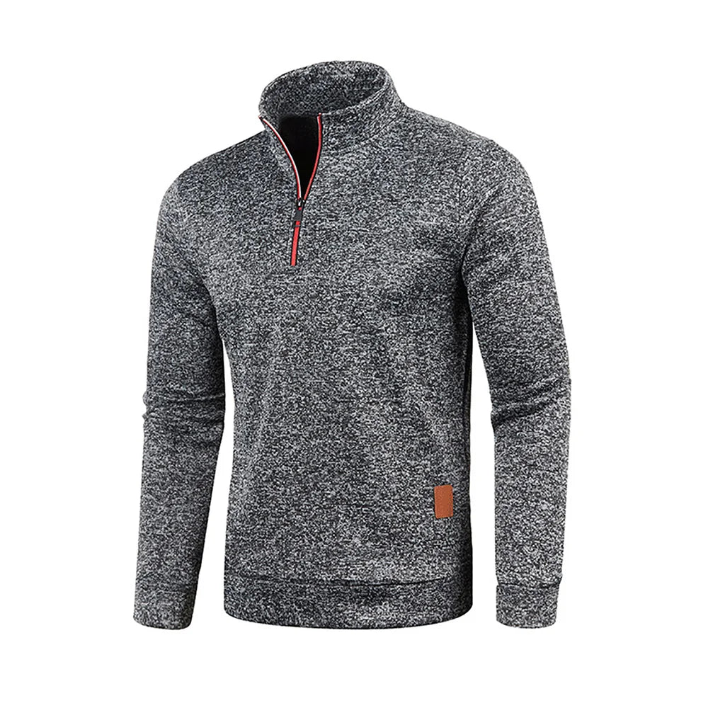 Pull Col Roulé Homme — Demi-Fermeture Éclair | Polyester Tricoté | Couleur Unie | Printemps Automne | 6 Coloris | M à 4XL