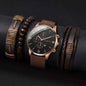 Montre Homme Quartz — Cadran Chiffres Romains + 3-4 Bracelets Interchangeables Cuir & Nylon