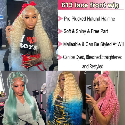 Perruque BOB vague profonde cheveux humains 13x4 HD bouclés dentelle avant perruques cheveux humains pré plumés porter et aller sans colle courte bouclée frontale BOB