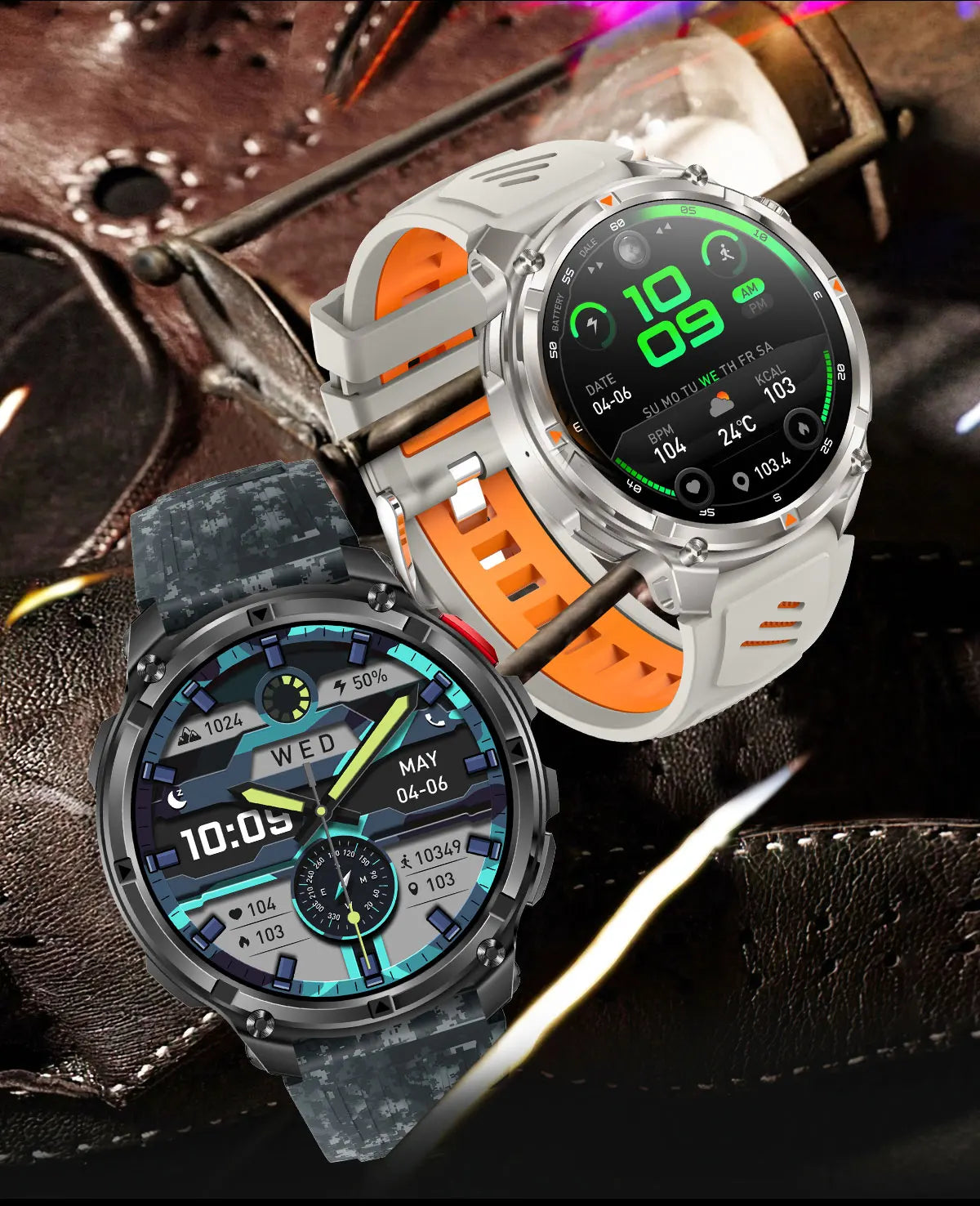 Smartwatch GUHUAVMI HT33 — AMOLED Saphir 1,7", Batterie 1100mAh, 100+ Sports, IP68