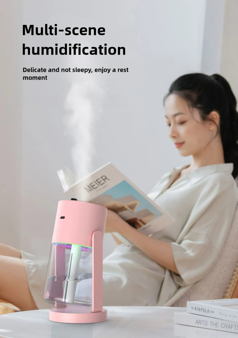Humidificateur Projection Ciel Étoilé 280ml — LED Multimode, 2 Modes de Brume & USB 5V