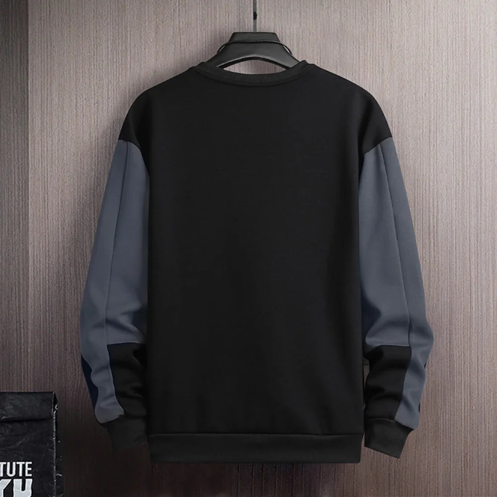 Sweat-shirt Col Rond Homme — Coupe Ample | Motif Patchwork | Sans Capuche | 4 Saisons | 3 Coloris | Asian M à 5XL