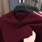 Pull Homme Col en V — Tricoté Surdimensionné | Couleur Unie | Chaud & Confortable | 7 Coloris | M–4XL