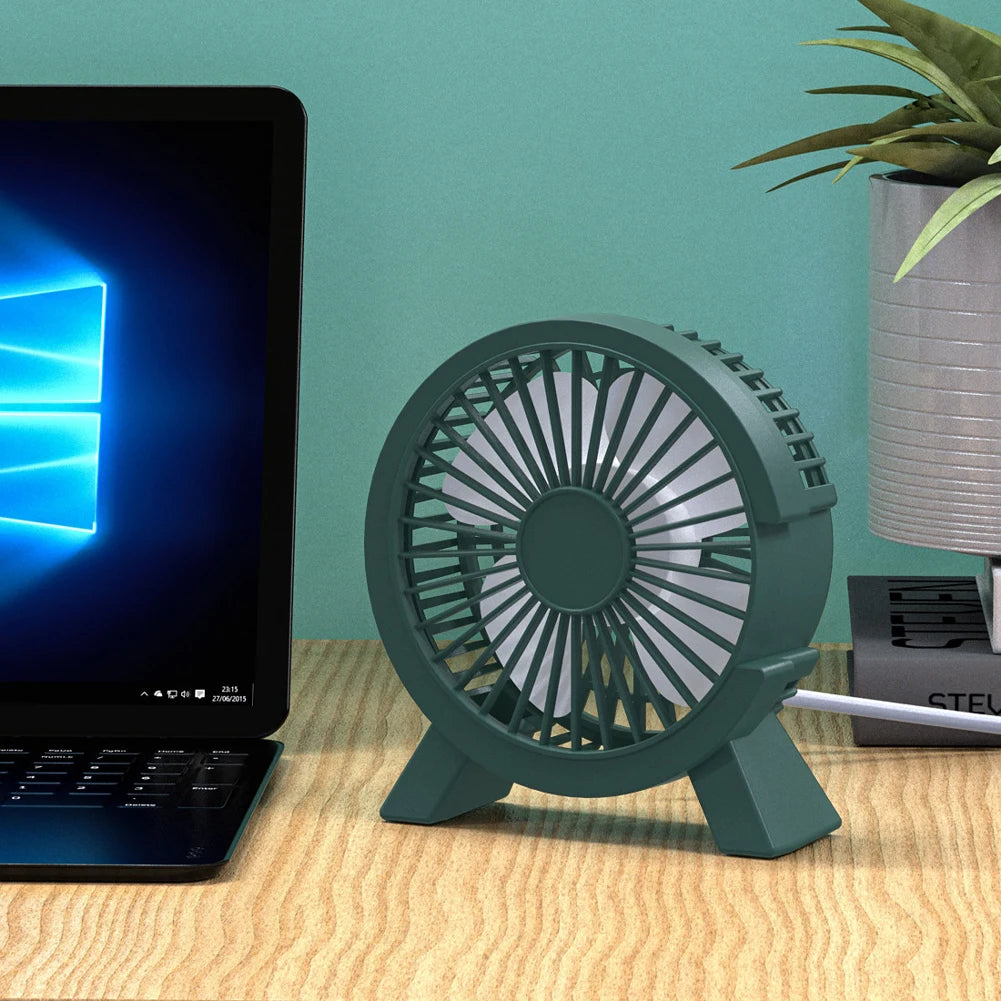 Mini Ventilateur USB Bureau 4 Pouces — Silencieux, Base Stable & 3 Coloris