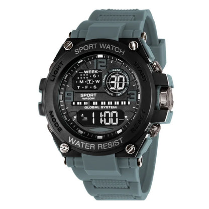 Montre électronique de sports de plein air pour hommes, réveil lumineux, montre à grand cadran