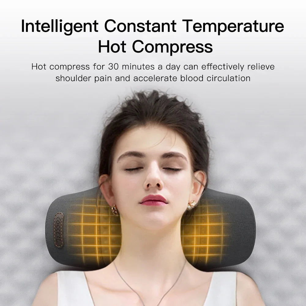 Electric Neck Massager Pillow Cervical Stretcher Heating Vibration Massage Back Orthopedic Traction Sleeping Pillows Support