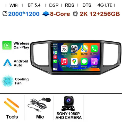 Android 15 pour Volkswagen Amarok 1 2016 - 2020 Navigation GPS Sans Fil Carplay Auto Autoradio Multimédia 4G Wifi NON 2DIN