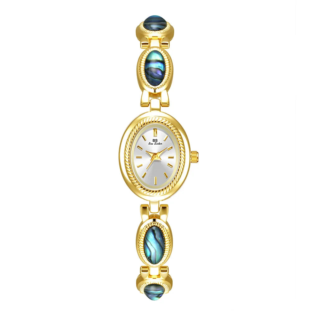 Montre Quartz Femme Bracelet Élégant — Boîtier Ovale 24 mm, Acier Inoxydable, Verre Hardlex, 3 ATM, 16 Coloris | TechNova X