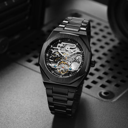 Montre Mécanique Automatique Homme FORSINING FS100 — Squelette Lumineux, Acier Inoxydable, Verre Hardlex, 6 Coloris | TechNova X