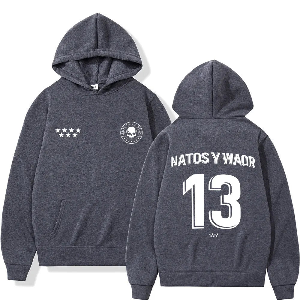 Rappeur NATOS WAOR 13 sweats hommes femmes mode Hip-hop pull automne hiver ample décontracté gothique Punk survêtement Streetwear