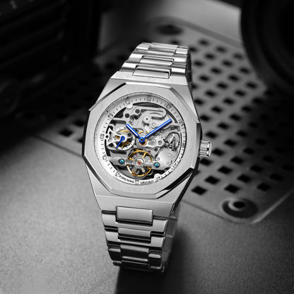 Montre Mécanique Automatique Homme FORSINING FS100 — Squelette Lumineux, Acier Inoxydable, Verre Hardlex, 6 Coloris | TechNova X
