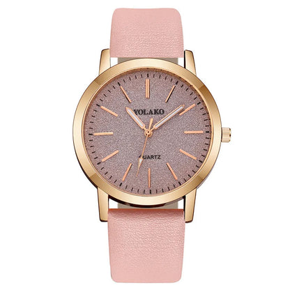 Montre Femme Quartz Minimaliste ZK0527 — Bracelet Cuir 18mm, Cadran Rond 40mm, 5 Coloris