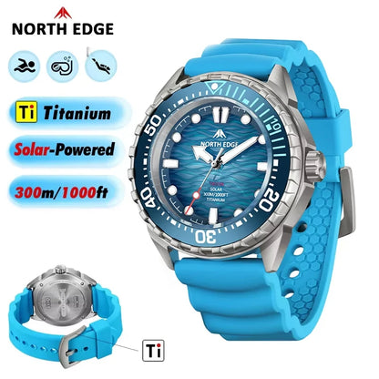Montre Plongée NORTH EDGE TRITON — Solaire, Quartz, Acier 316L, Étanche 300M