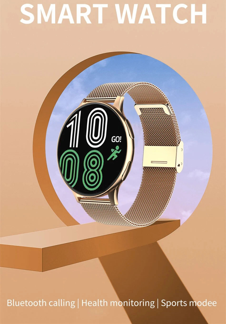 Smartwatch LIGE 0392 — Bluetooth 5.0, Appels, IP68, Charge Magnétique, Cadran Personnalisable