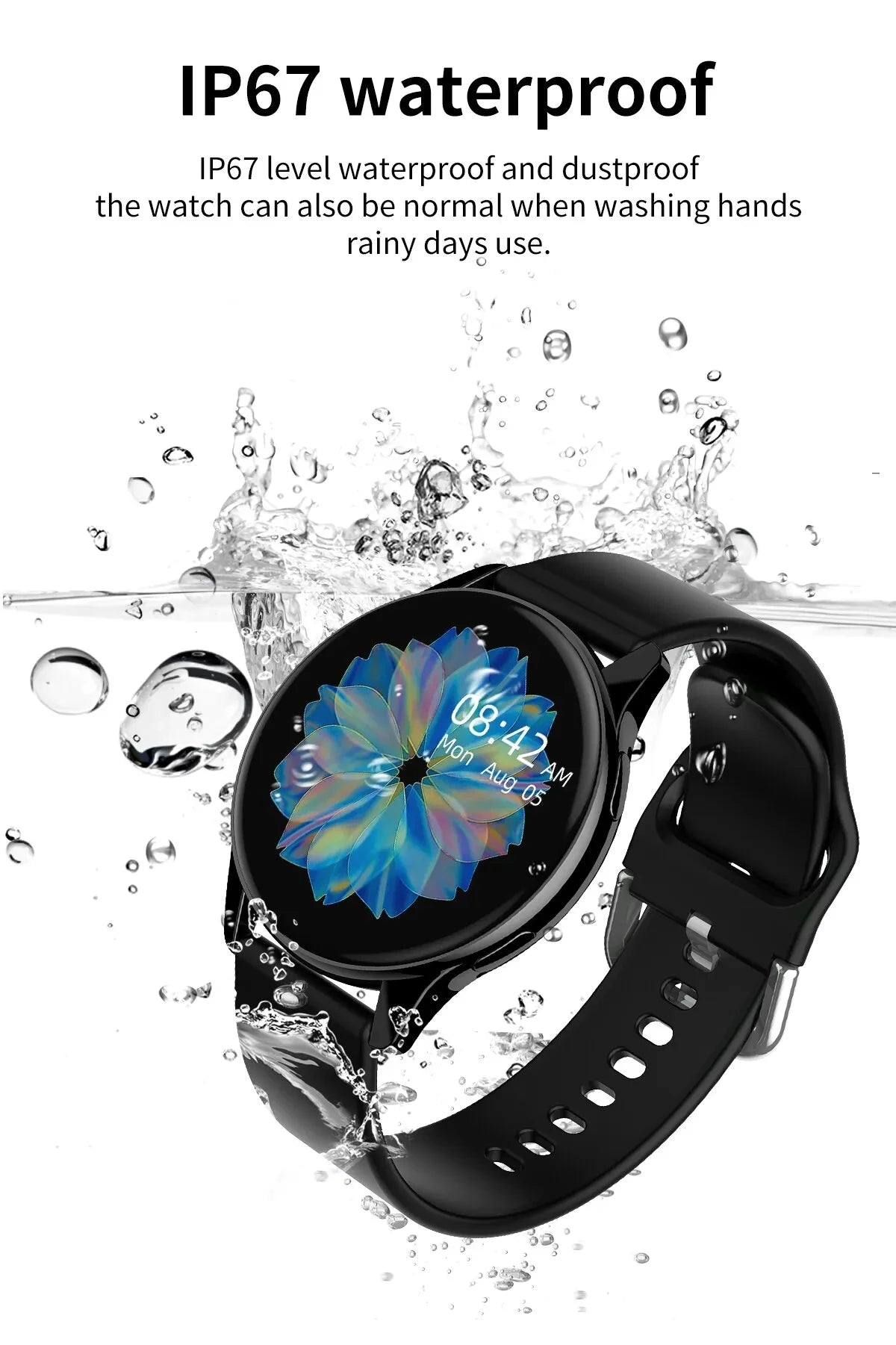 Smartwatch LIGE 0392 — Bluetooth 5.0, Appels, IP68, Charge Magnétique, Cadran Personnalisable