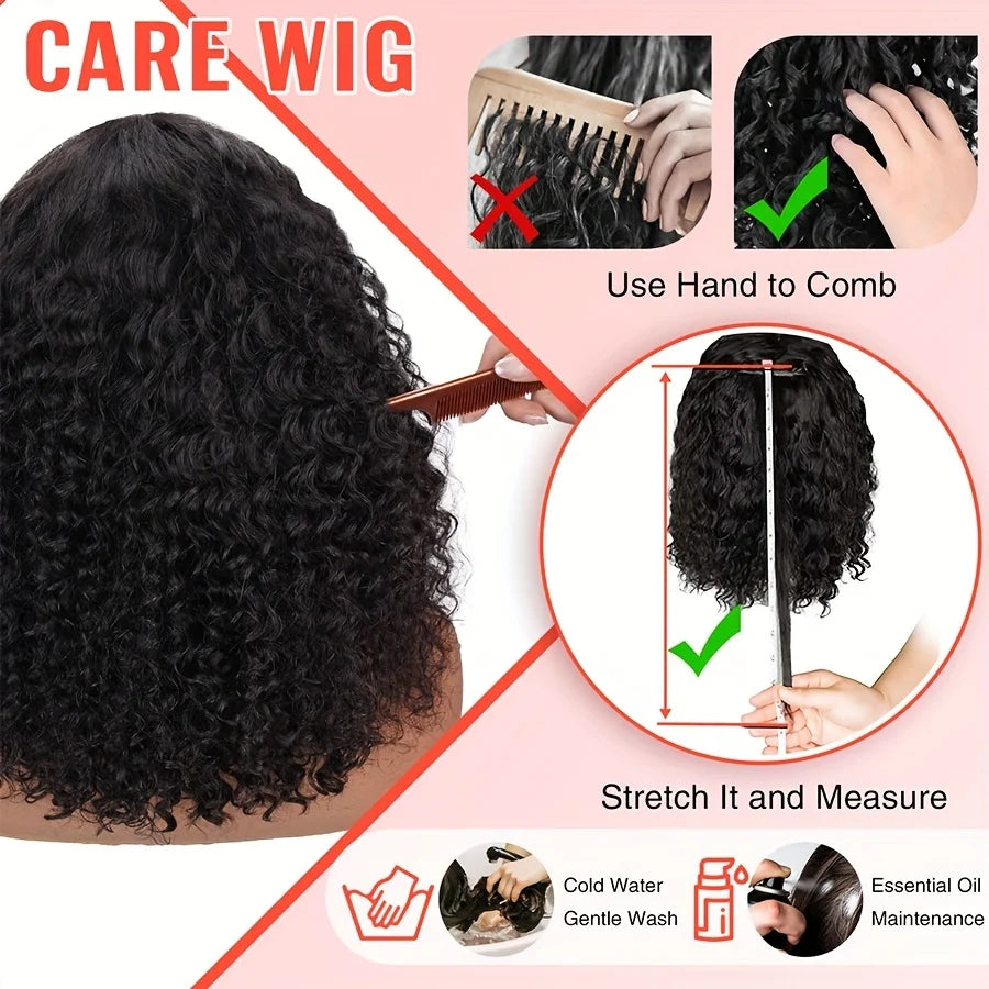 Perruque BOB vague profonde cheveux humains 13x4 HD bouclés dentelle avant perruques cheveux humains pré plumés porter et aller sans colle courte bouclée frontale BOB