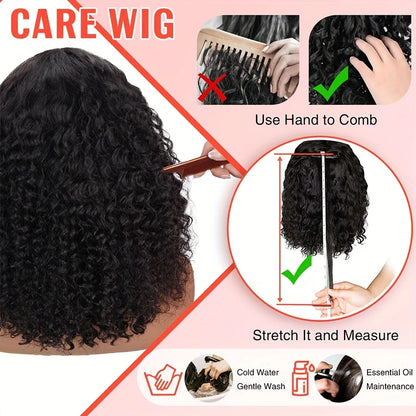 Perruque BOB vague profonde cheveux humains 13x4 HD bouclés dentelle avant perruques cheveux humains pré plumés porter et aller sans colle courte bouclée frontale BOB