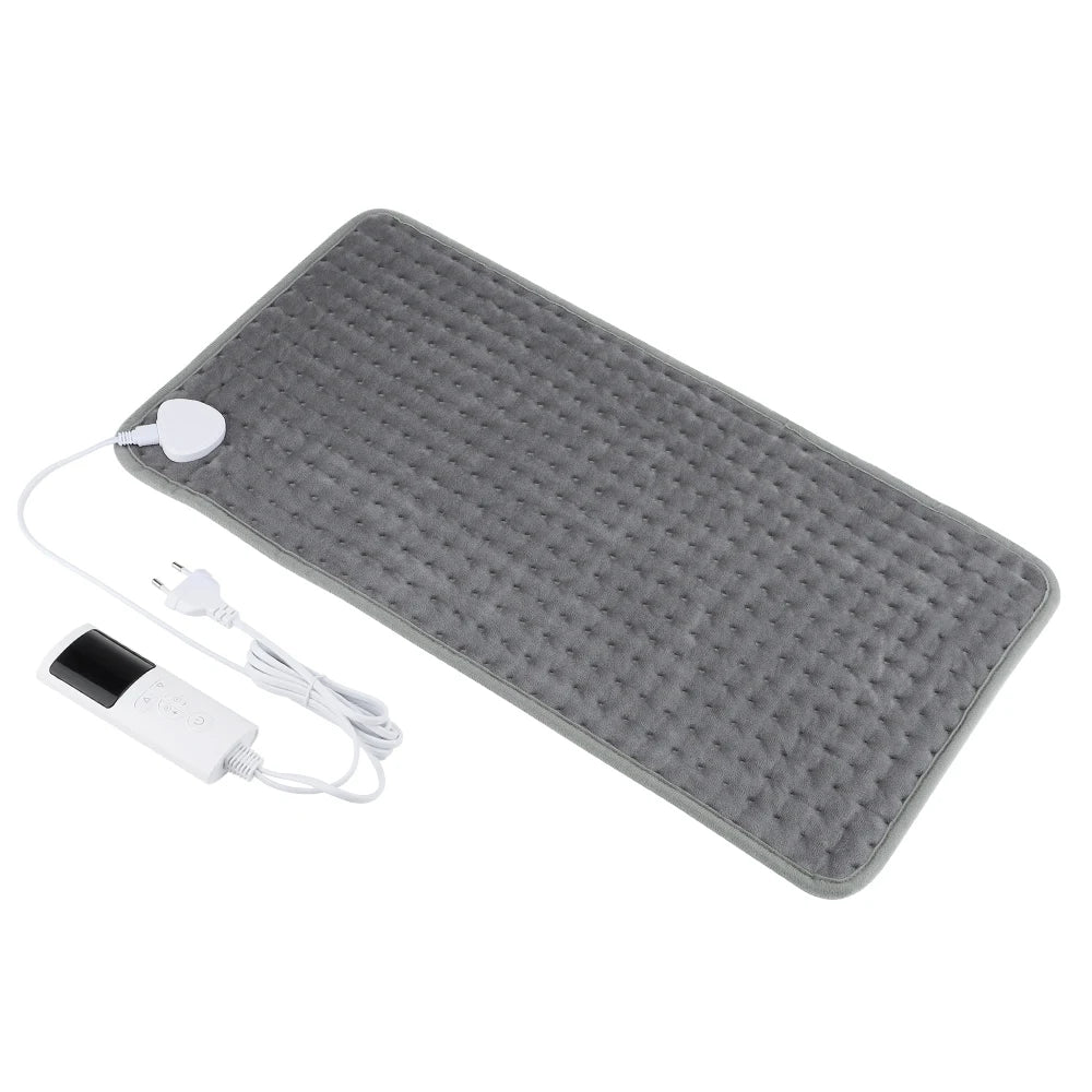 Coussin Chauffant Électrique 60x30cm — 10 Niveaux 30-70°C, Minuterie & Micro-Velours Lavable