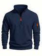 Sweat-Shirt Homme Demi-Zip Col Haut — Sport Décontracté, Coupe-Vent | Automne-Hiver