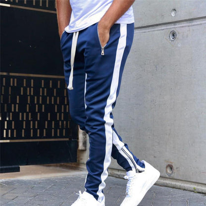 Pantalon de Survêtement Homme — Skinny | Taille Élastique & Cordon | Fermeture Éclair Latérale | Style Hip Hop | 5 Coloris | M–2XL