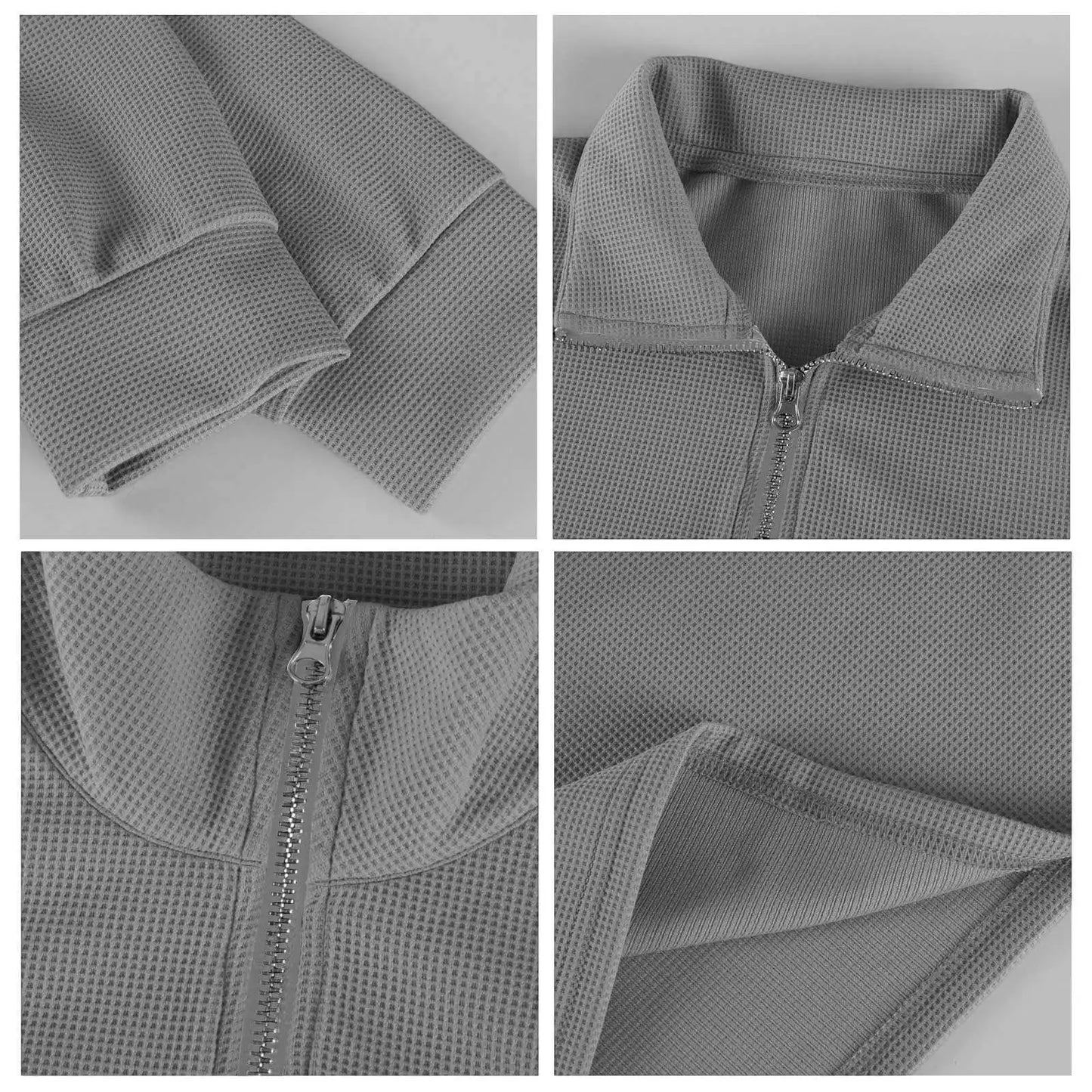 Sweat Col Polo Homme — Manches Longues, Fermeture Éclair, Coupe Ample | Automne-Hiver