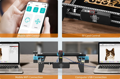Graveur Laser deux arbres TTS 10 Pro, avec contrôle hors ligne Wifi, Machine de gravure Laser 10W pour la sculpture sur verre, métal et cuir