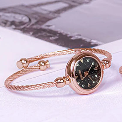 Montre Bracelet Jonc Femme Quartz YIKAZE — Acier Inoxydable, Style Rétro Luxe, 14 Coloris