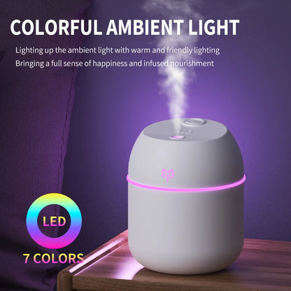 Mini Humidificateur USB 220ml — Aromathérapie, Silencieux, Arrêt Auto & 3 Coloris