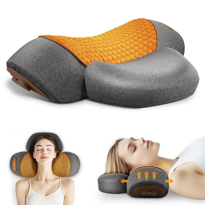 Masseur électrique pour le cou, oreiller cervical chauffant avec interrupteur, soutien du sommeil et du cou, soins de la colonne vertébrale