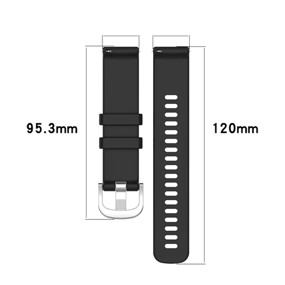 Bracelet Silicone Universel 18mm 20mm 22mm — Samsung Galaxy Watch, Huawei GT, Amazfit, Xiaomi