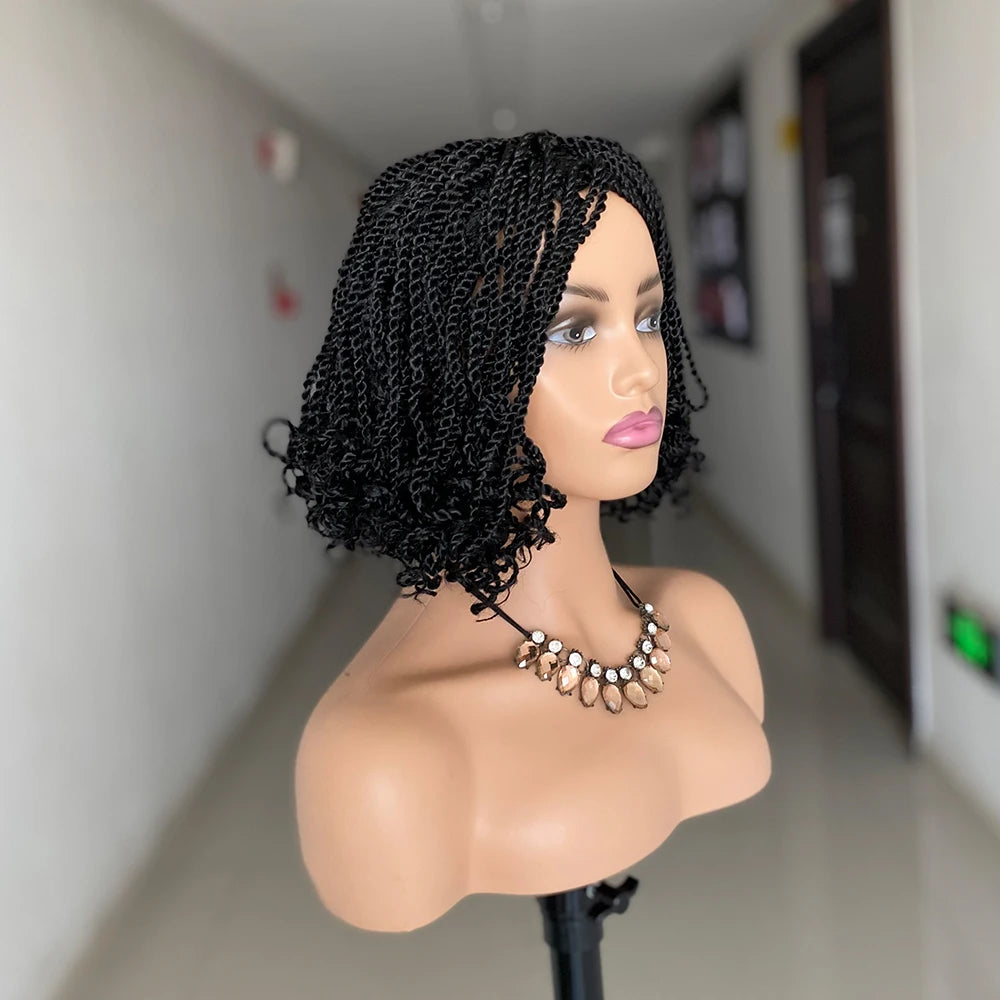 Nouvelle boîte de perruques tressées synthétiques pour femmes noires, perruques africaines tressées au Crochet, résistantes à la chaleur, courtes et crépues