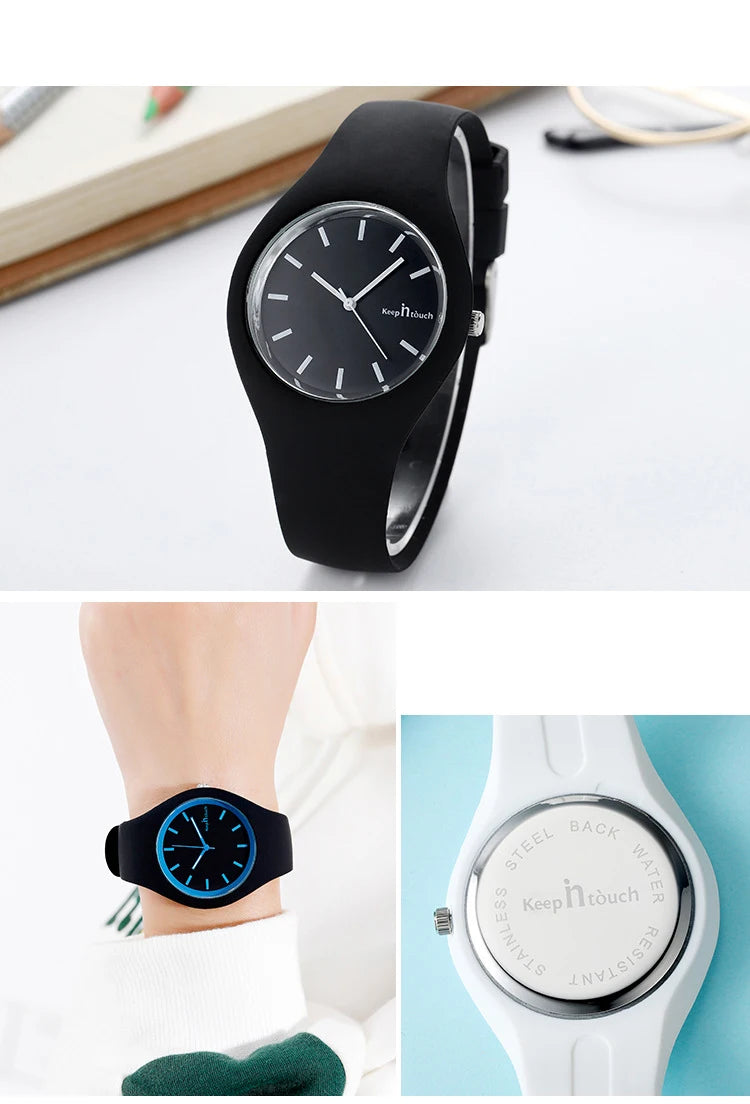 Montre Enfant Quartz UTHAI CQ07 — Bracelet Silicone, Cadran Rond 36mm, 6 Coloris, Garçon & Fille