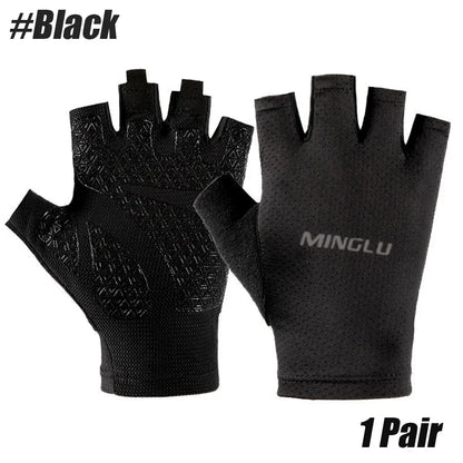 1 paire de gants de cyclisme d'été sans doigts Fitness pêche femmes hommes printemps gymnase respirant antidérapant Yoga élastique gants de vélo