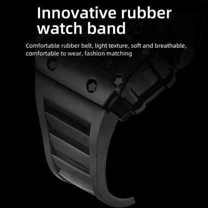 Montre Homme Quartz WLISTH — Cadran Squelette, Bracelet Silicone, 3 ATM, Style Sport Luxe