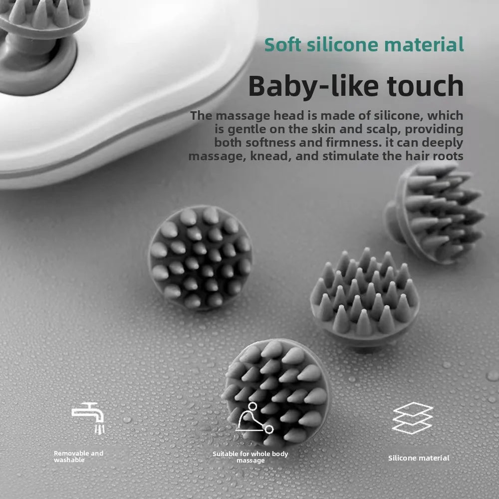 Electric Head Massager Muscle Scalp Relax Kneading Rechargeable Scalp Massager Vibration Head Massage Machine Gift