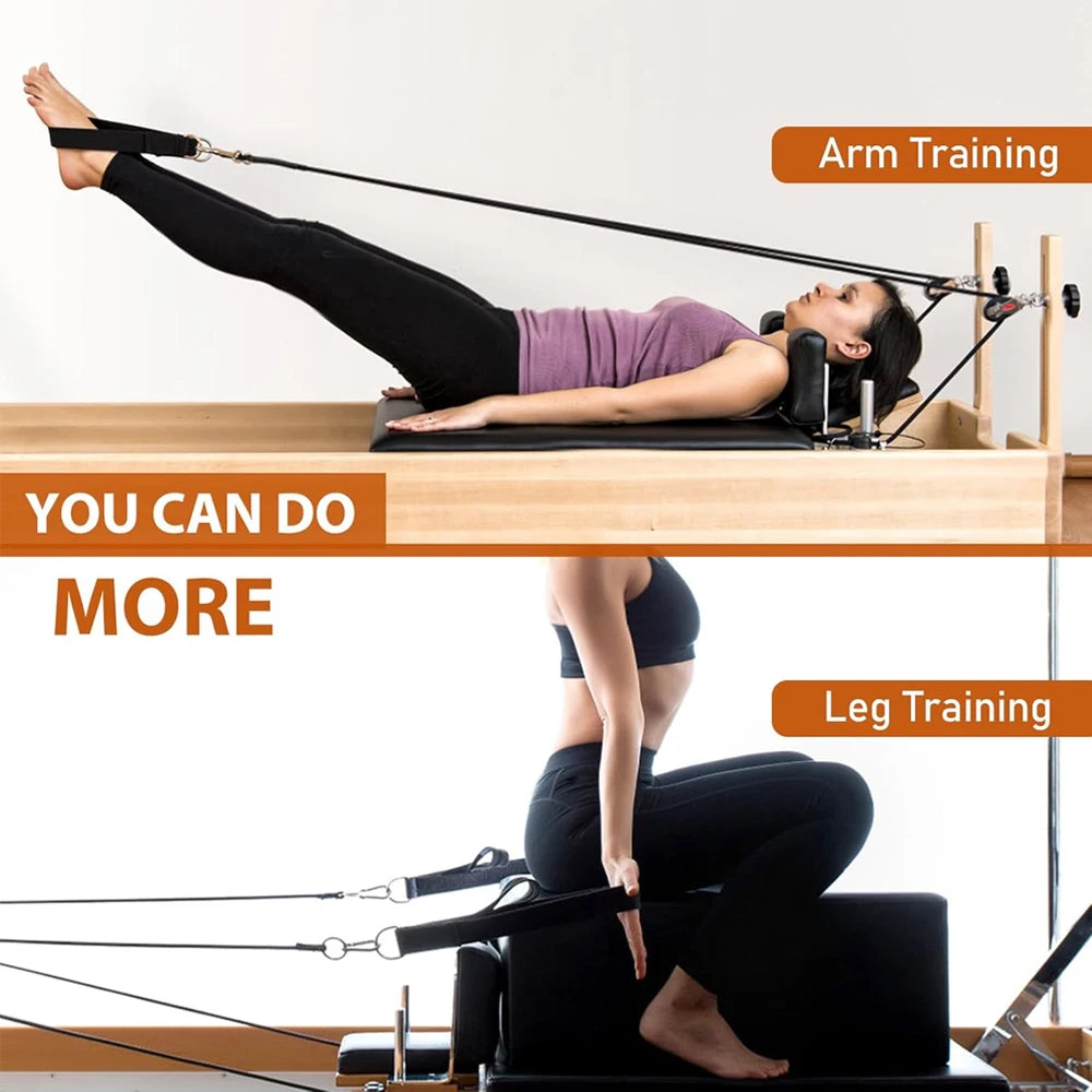 Pilates Double Loop Straps — D-Ring Reformer Straps for Yoga, Fitness & Home Gym | TechNova X