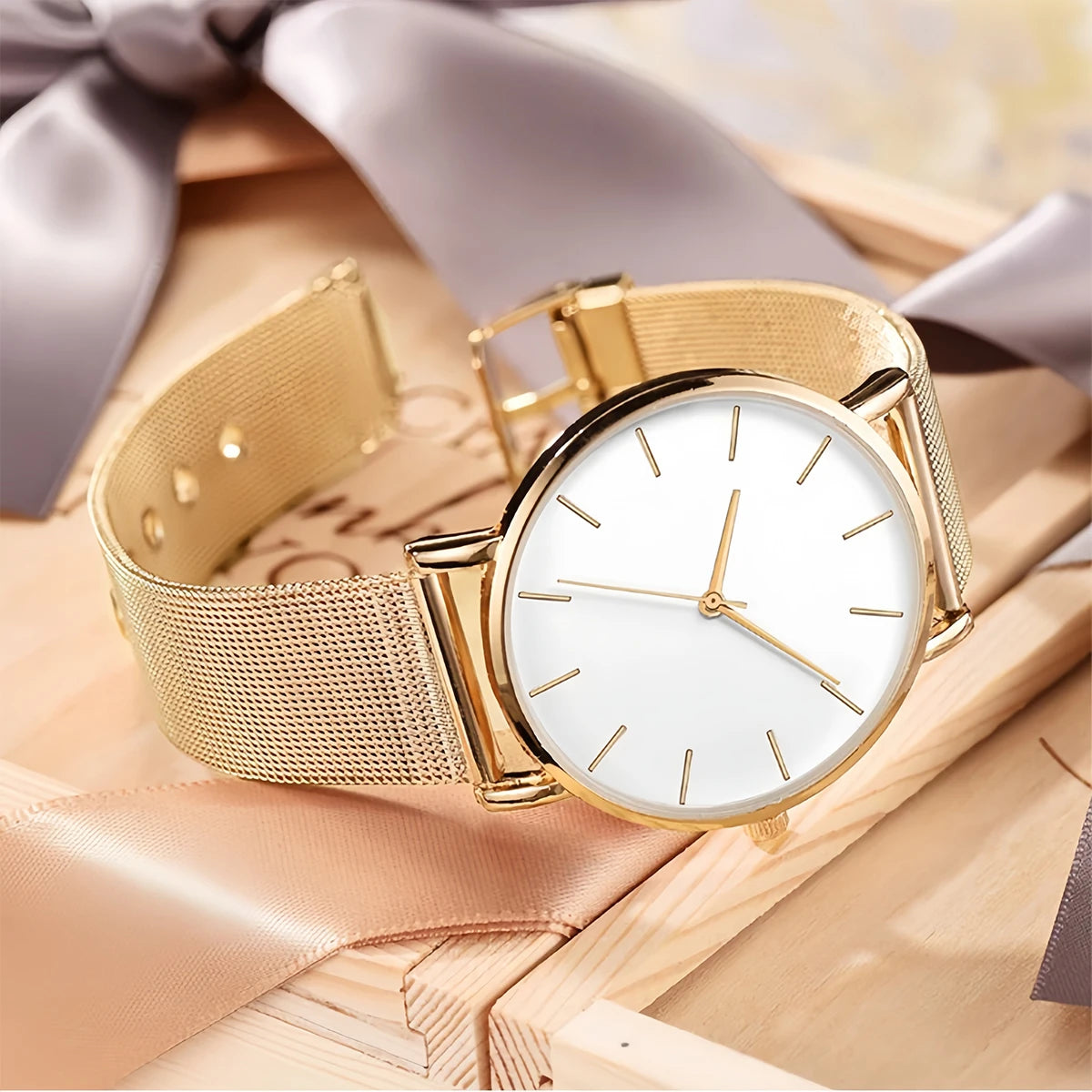 Montre Quartz Fashion TINUORA — Bracelet Acier Inox, Cadran 38mm, Style Luxe Casual, 17 Coloris