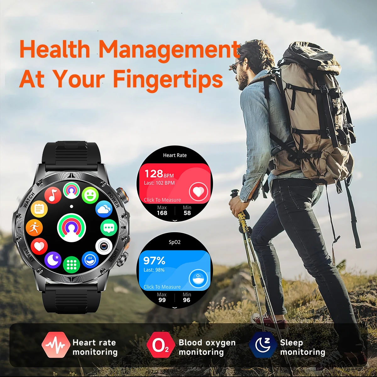 Militaire 1000mAh grande batterie montre intelligente numérique Bluetooth appel sport Smartwatch électronique montres pour homme Android 2026 nouveau