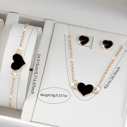 Coffret Bijoux Femme 5 Pièces — Montre Quartz Bracelet Cuir, Boucles d’Oreilles, Collier & Bracelet