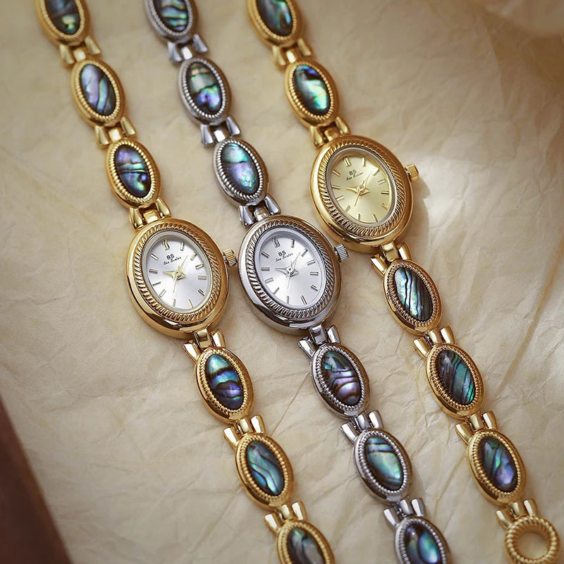 Montre Quartz Femme Bracelet Élégant — Boîtier Ovale 24 mm, Acier Inoxydable, Verre Hardlex, 3 ATM, 16 Coloris | TechNova X