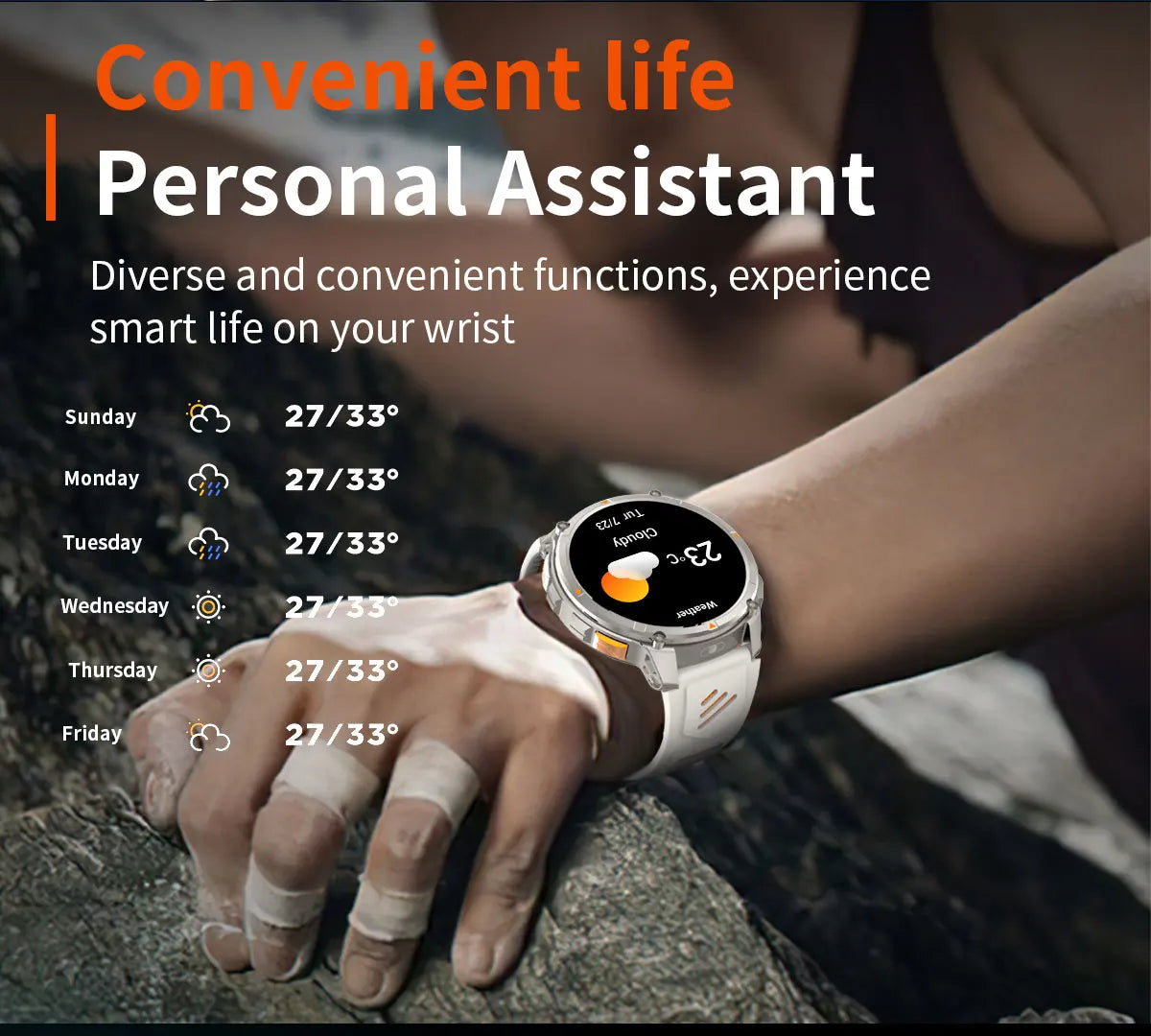 Smartwatch GPS GUHUAVMI T-Rex3 Pro 2026 — AMOLED 1,7", 1100mAh, 10 ATM, 100+ Sports, 15 Variantes