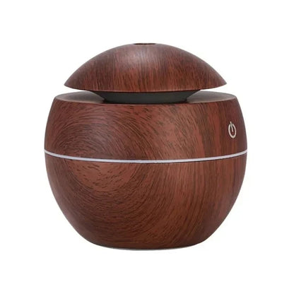 Humidificateur Design Bois USB 130ml — Diffuseur Arôme Ultrasonique, 200ml/h & Arrêt Auto
